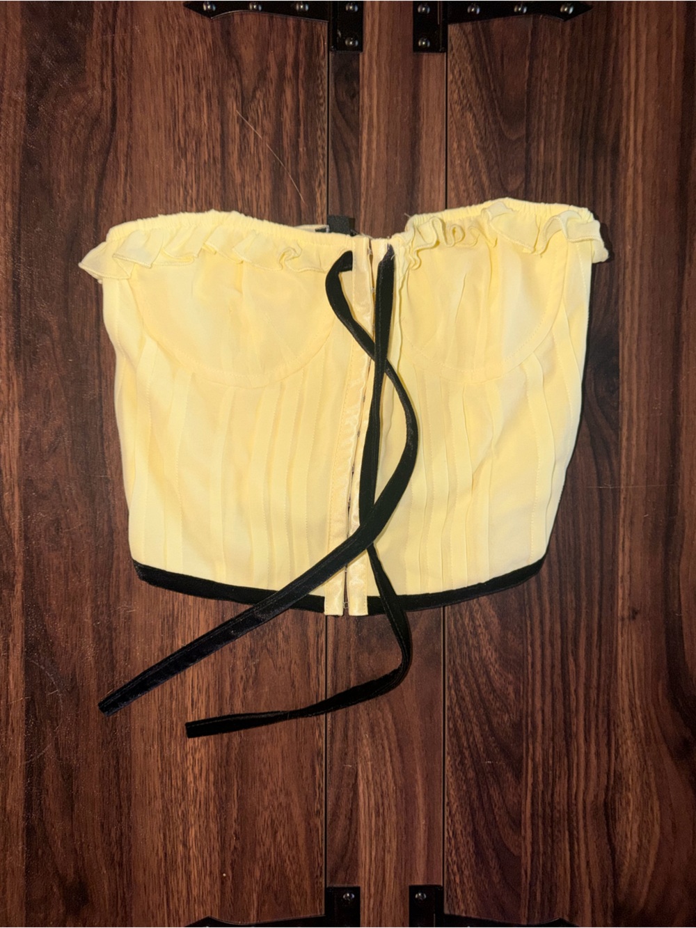Yellow and Black crop corset size small